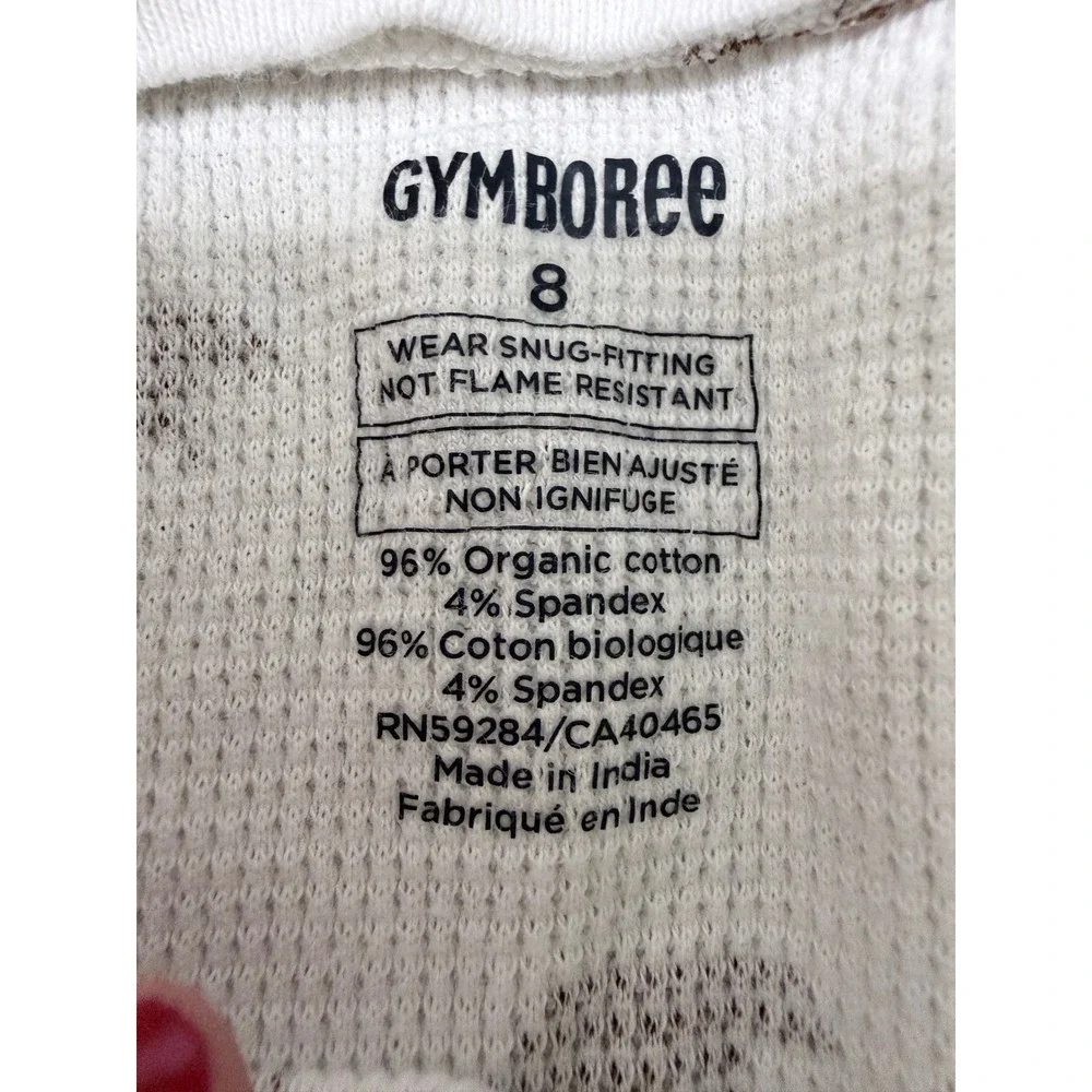 Gymboree Kids Size 8 Organic‎ Cotton Thermal Pajamas Set of 3 Fall Winter Prints